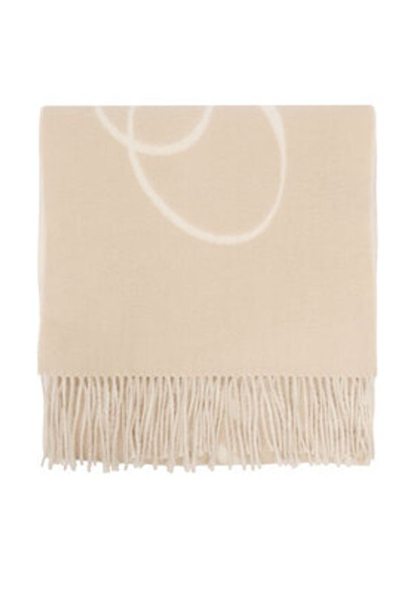 TOMMY HILFIGER - Tommy Hilfiger Szalik Script Logo AW0AW17786 Beżowy. Kolor: beżowy. Materiał: wełna