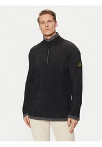 Stone Island Sweter 8115516C1 Szary Regular Fit. Kolor: szary. Materiał: wełna