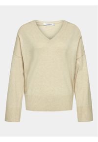 Moss Copenhagen Sweter Mschselana 17737 Beżowy Casual Fit. Okazja: na co dzień. Kolor: beżowy. Materiał: wiskoza. Styl: casual #1