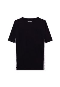 Karl Lagerfeld sukienka dziecięca Z12203.114.150 kolor czarny mini oversize. Kolor: czarny. Długość rękawa: długi rękaw. Wzór: nadruk. Typ sukienki: oversize. Długość: mini #5