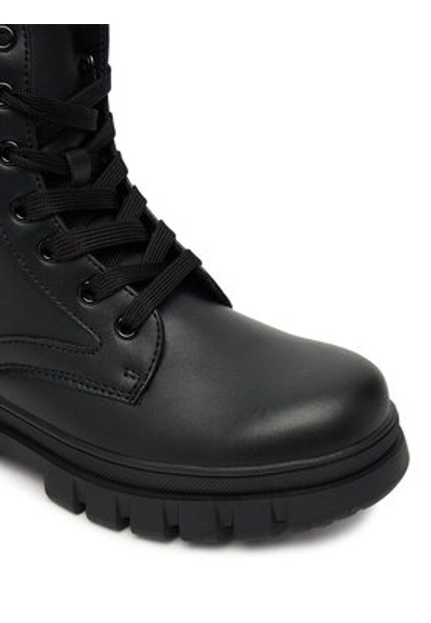 TOMMY HILFIGER - Tommy Hilfiger Trapery Lace-Up Bootie T3A5-34046-1695 D Czarny. Kolor: czarny. Materiał: skóra