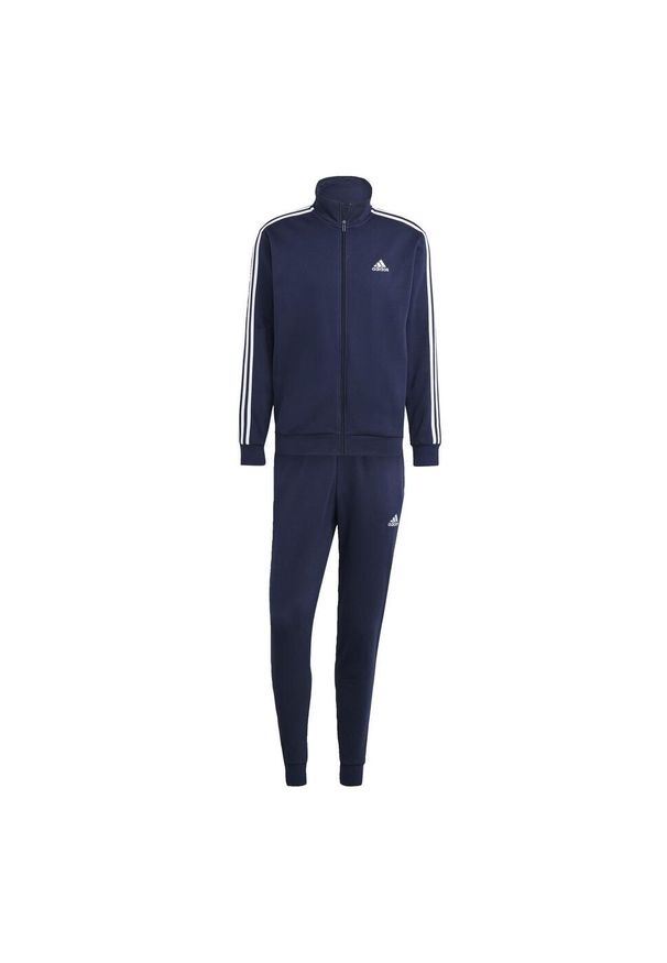 Adidas - Dres Basic 3-Stripes Fleece. Kolor: niebieski. Materiał: dresówka