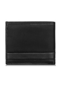 Ochnik - Czarny rozkładany portfel męski. Kolor: czarny. Materiał: nylon #4