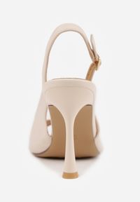 Born2be - Beżowe Sandały VICES na Szpilce z Odkrytym Noskiem i Piętą Olopis. Okazja: na co dzień, na ślub cywilny, na wesele. Zapięcie: pasek. Kolor: beżowy. Materiał: jeans. Obcas: na szpilce. Styl: casual, elegancki, klasyczny, wizytowy #3
