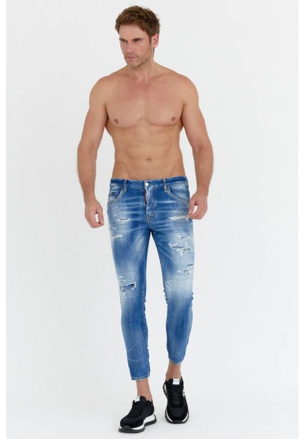 DSQUARED2 Niebieskie jeansy męskie skater jeans, Rozmiar 52. Kolor: niebieski