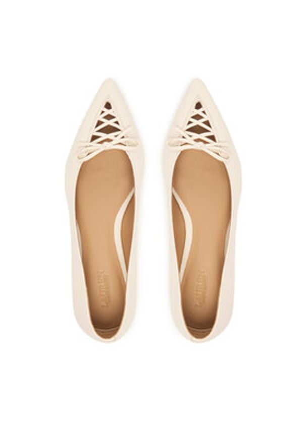 Lauren Ralph Lauren - LAUREN RALPH LAUREN Baleriny 802P06376003 Biały. Kolor: biały. Materiał: skóra