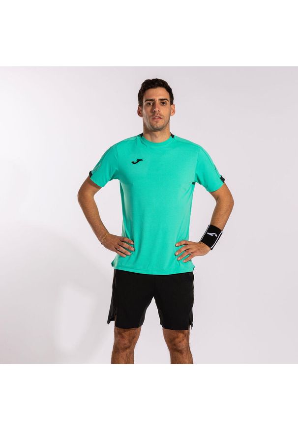 Koszulka tenisowa męska z krótkim rękawem Joma smash short sleeve. Kolor: zielony. Długość rękawa: krótki rękaw. Długość: krótkie. Sport: tenis