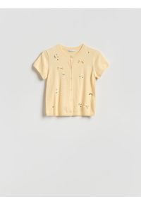Reserved - Bluzka z wiskozą - jasnożółty. Kolor: żółty. Materiał: wiskoza #1