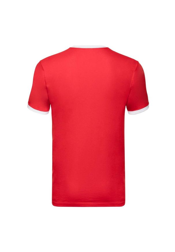 FRUIT OF THE LOOM - T-shirt Męski Ringer. Kolor: biały, czerwony, wielokolorowy