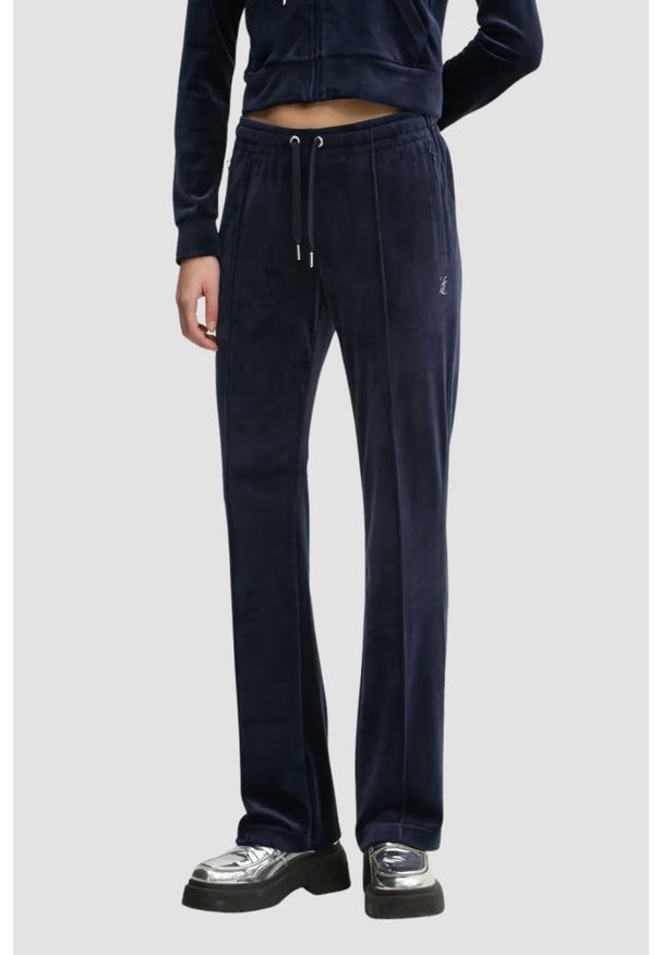 Juicy Couture - JUICY COUTURE Granatowe damskie spodnie dresowe Tina, Rozmiar XS. Kolor: niebieski. Materiał: dresówka