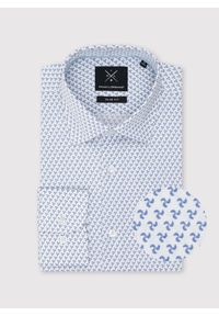 Pako Lorente - PAKO LORENTE – Biała koszula męska w wiatraczki. Kolor: biały. Materiał: elastan, bawełna. Długość rękawa: długi rękaw. Długość: długie. Sezon: wiosna, lato #7