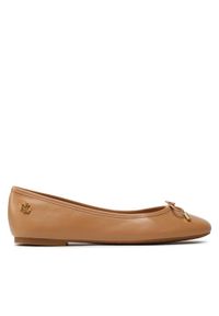 Lauren Ralph Lauren - LAUREN RALPH LAUREN Baleriny Jayna 802824650015 Brązowy. Kolor: brązowy. Materiał: skóra