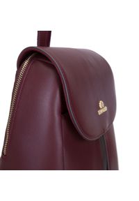 Wittchen - Damski plecak skórzany z paskami. Kolor: czerwony. Materiał: skóra. Wzór: haft, paski, aplikacja. Styl: casual, elegancki #3