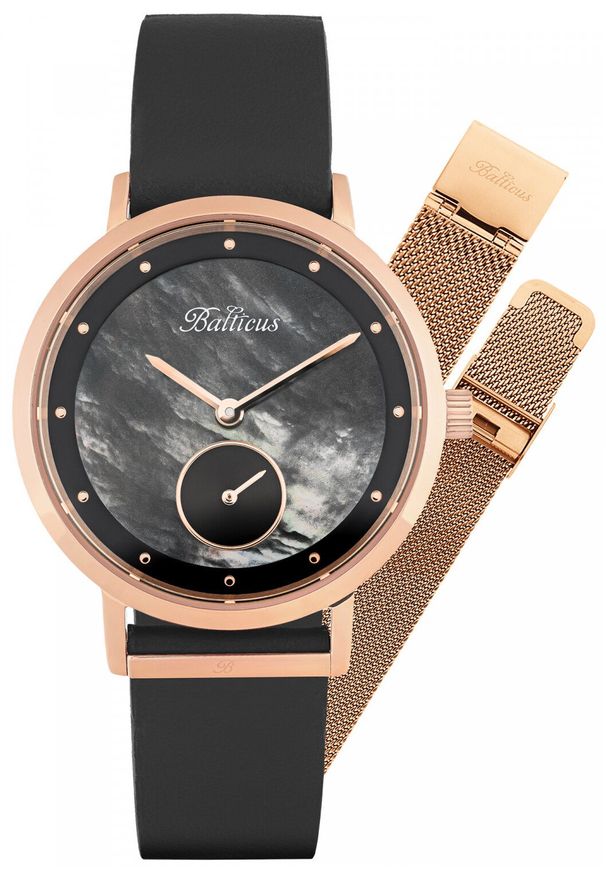 BALTICUS - Zegarek damski Balticus BLT-BALNSRB-P czarny. Kolor: czarny