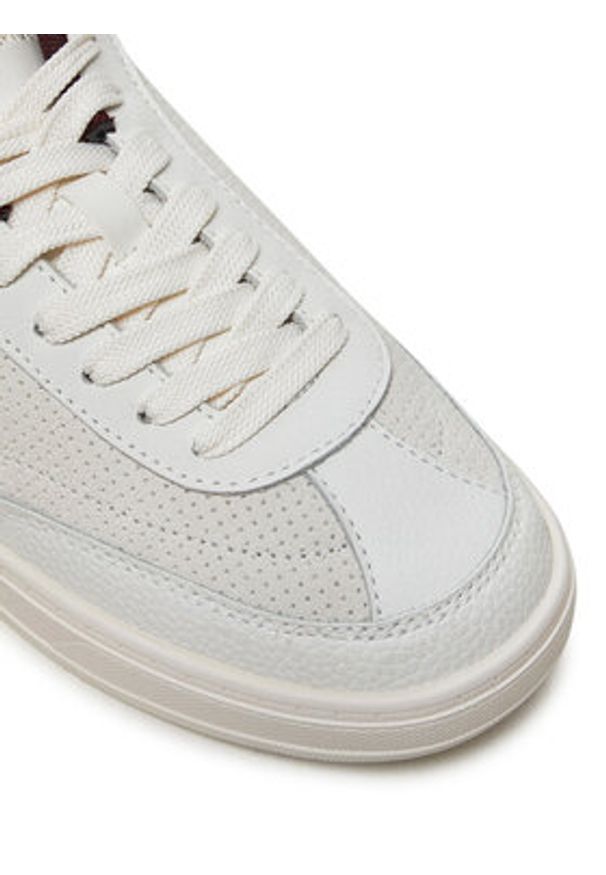 TOMMY HILFIGER - Tommy Hilfiger Sneakersy Heritage Sneaker Perf FW0FW08380 Biały. Kolor: biały. Materiał: zamsz, skóra