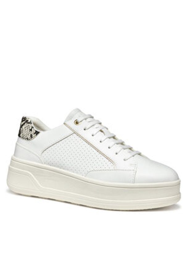 Geox Sneakersy D Spherica Ecub-2 D55WVB 0BCAR C0405 Biały. Kolor: biały. Materiał: skóra