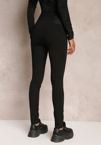 Renee - Czarne Legginsy High Waist z Szeroką Gumką w Talii Renume. Okazja: na co dzień. Stan: podwyższony. Kolor: czarny. Długość: do kostek. Styl: elegancki, casual #3