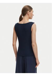 TOMMY HILFIGER - Tommy Hilfiger Top WW0WW47807 Granatowy Slim Fit. Kolor: niebieski. Materiał: wiskoza #5