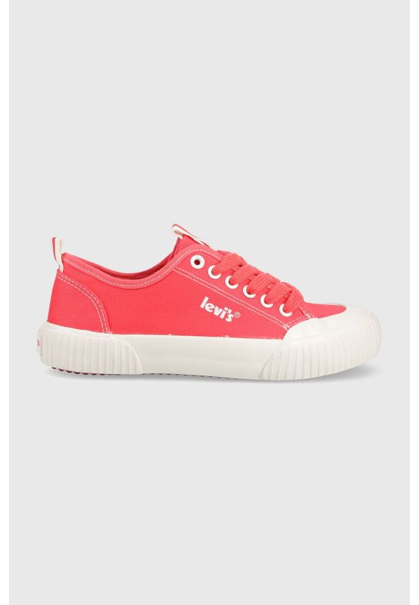 Levi's® - Levi's tenisówki dziecięce kolor różowy. Okazja: na spotkanie biznesowe. Nosek buta: okrągły. Zapięcie: sznurówki. Kolor: różowy. Materiał: włókno, guma. Styl: biznesowy