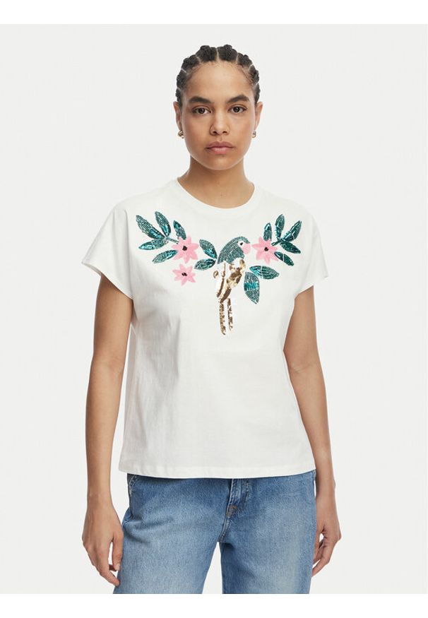 LOLA CASADEMUNT T-Shirt MS2615004 Biały Regular Fit. Kolor: biały. Materiał: bawełna