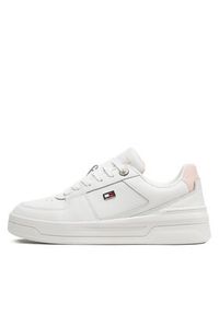 TOMMY HILFIGER - Tommy Hilfiger Sneakersy Flag Basket Sneaker FW0FW08081 Écru. Materiał: materiał