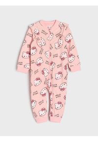 Sinsay - Pajacyk z ozdobnymi falbanami zapinany na zamek Hello Kitty - różowy. Kolor: różowy. Wzór: motyw z bajki
