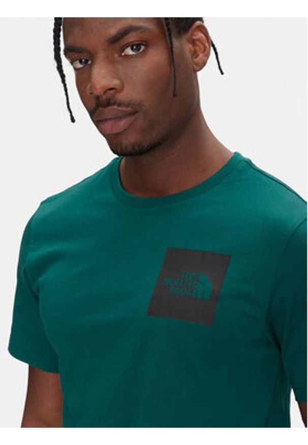 The North Face T-Shirt SS Fine NF0A8A6M Zielony Regular Fit. Kolor: zielony. Materiał: syntetyk, bawełna