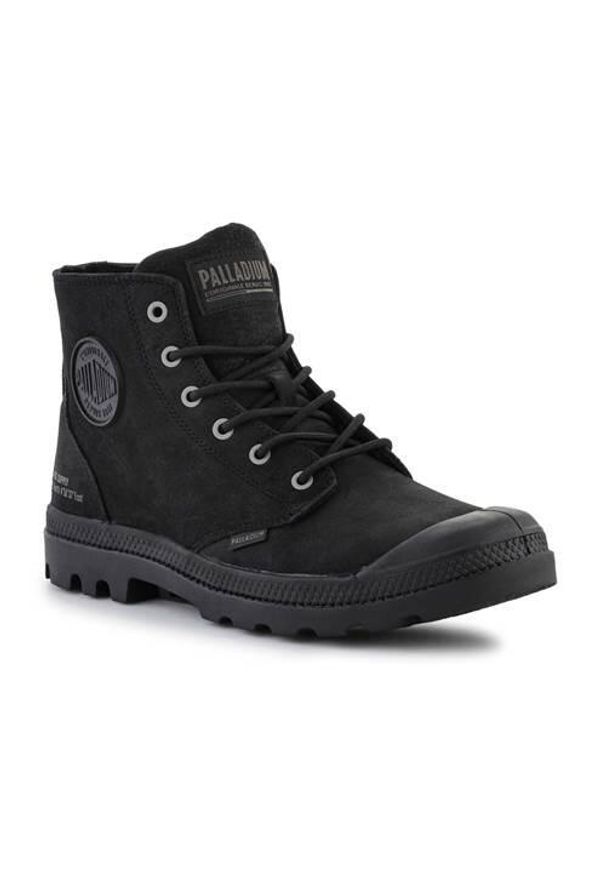 Buty do chodzenia męskie Palladium Pampa HI Supply Lth. Wysokość cholewki: za kostkę. Zapięcie: sznurówki. Kolor: czarny. Materiał: materiał, syntetyk. Szerokość cholewki: normalna. Sport: turystyka piesza