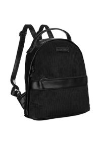 DAVID JONES - Plecak czarny David Jones [DH] 6664-3 BLACK. Kolor: czarny. Materiał: materiał, sztruks