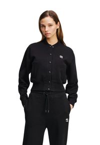Karl Lagerfeld - KARL LAGERFELD Сzarny damski bomber Ikon Patch Buttons. Kolor: czarny #5