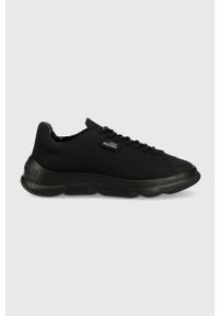 Love Moschino sneakersy kolor czarny. Nosek buta: okrągły. Zapięcie: sznurówki. Kolor: czarny. Materiał: guma. Obcas: na platformie