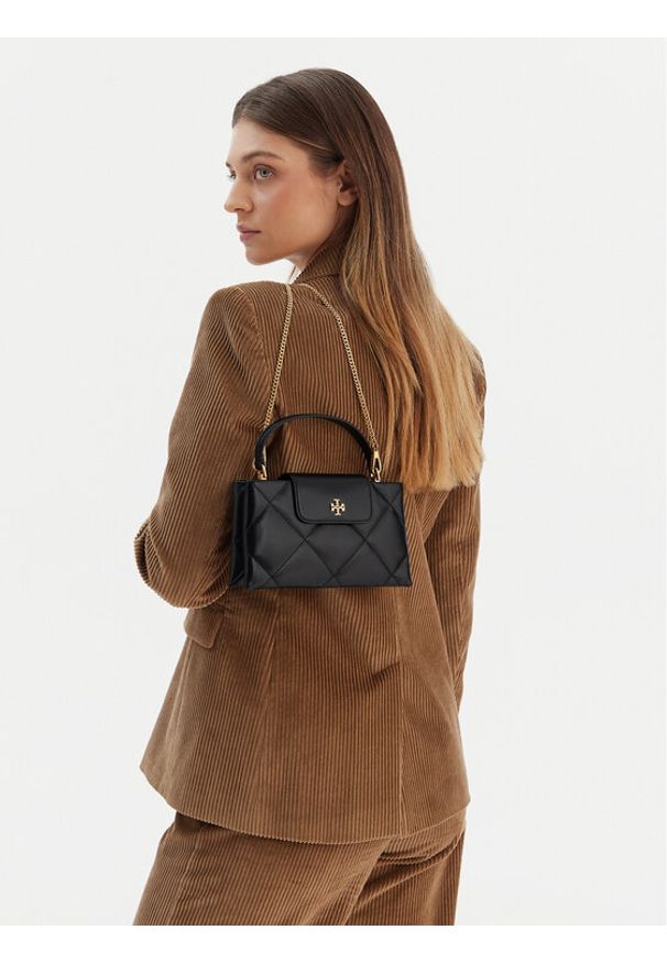 Tory Burch Torebka Kira Diamond Quilt East-West Top Handle 174999 Czarny. Kolor: czarny. Materiał: skórzane