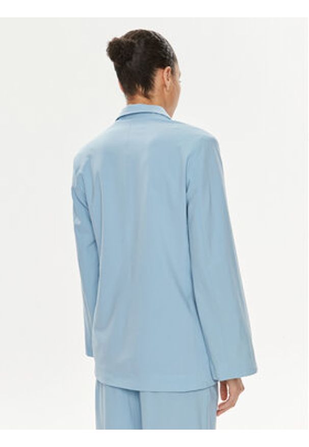 MSGM Marynarka 3441MDG27 237200 Niebieski Relaxed Fit. Kolor: niebieski. Materiał: wełna