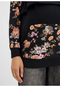 bonprix - Miękka bluza 2 w 1, ciążowa i do karmienia piersią. Typ kołnierza: kaptur. Kolekcja: moda ciążowa. Kolor: czarny. Materiał: dresówka, dzianina. Długość rękawa: długi rękaw. Długość: długie. Wzór: prążki #2
