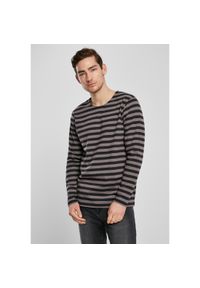 Koszulka z długim rękawem Urban Classics regular stripe (grandes tailles). Kolor: szary, wielokolorowy, czarny. Długość rękawa: długi rękaw. Długość: długie. Styl: elegancki #1