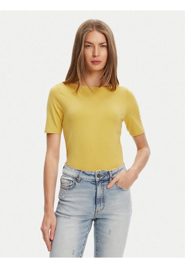 United Colors of Benetton - United Colors Of Benetton T-Shirt 3FJHD109K Żółty Slim Fit. Kolor: żółty. Materiał: bawełna