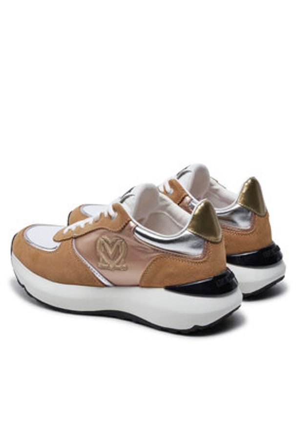 Love Moschino - LOVE MOSCHINO Sneakersy JA15455G0LIN210A Brązowy. Kolor: brązowy. Materiał: materiał