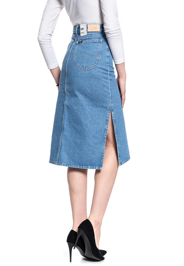 Lee - LEE THELMA SKIRT DAMSKA SPÓDNICA JEANSOWA CLEAN CALLIE L38EGAZE 112108145. Materiał: jeans