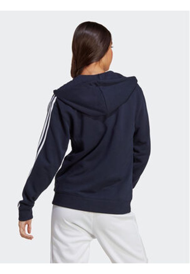 Adidas - adidas Bluza Essentials 3-Stripes IC9918 Granatowy Regular Fit. Kolor: niebieski. Materiał: bawełna