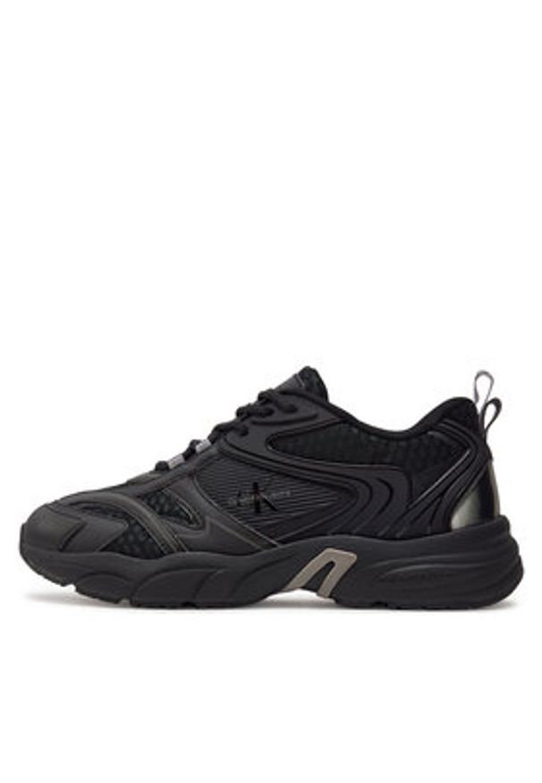 Calvin Klein Jeans Sneakersy Retro Tennis Low Mix Ml Met YM0YM00931 Czarny. Kolor: czarny. Materiał: materiał