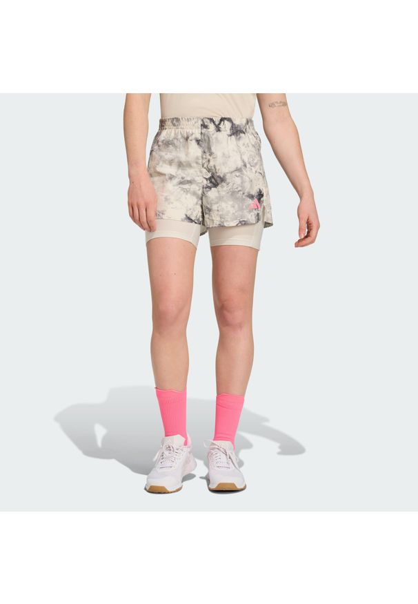 Adidas - Szorty Own The Run Spray Dye 2-In-1. Kolor: wielokolorowy, czarny, szary. Technologia: ClimaCool (Adidas). Sport: bieganie