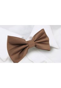 Mucha Męska w Zestawie z Poszetką - Alties - Jasny Brąz. Kolor: beżowy, wielokolorowy, brązowy. Styl: elegancki, sportowy #4