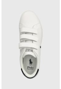 Polo Ralph Lauren sneakersy skórzane Hrt Crt 3Str kolor biały 809913461001. Nosek buta: okrągły. Zapięcie: rzepy. Kolor: biały. Materiał: skóra #4