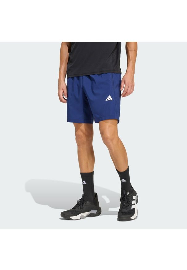 Adidas - Tkane Szorty Do Ćwiczeń Essentials Base. Kolor: niebieski. Technologia: ClimaCool (Adidas). Sport: fitness