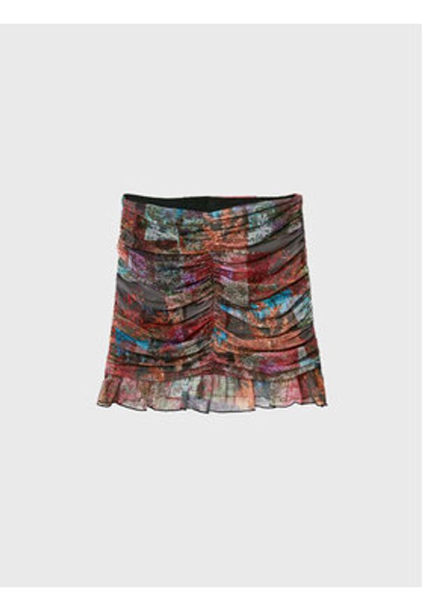 Desigual Spódnica mini Bora 22WWFK03 Kolorowy Slim Fit. Materiał: syntetyk. Wzór: kolorowy