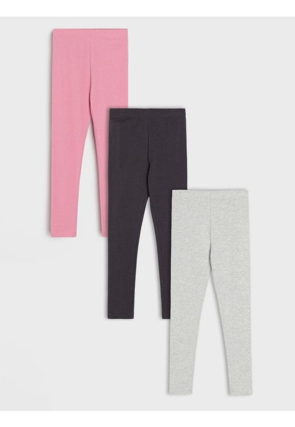 Sinsay - Bawełniane legginsy 3 pack - wielobarwny. Materiał: bawełna