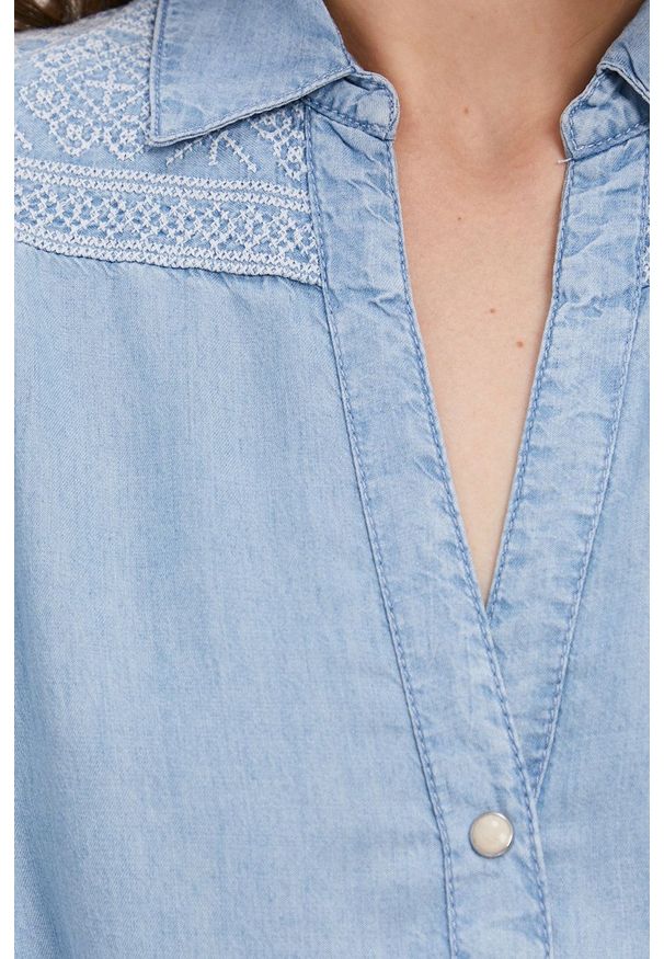 Pepe Jeans - Sukienka Benny. Okazja: na co dzień. Kolor: niebieski. Materiał: tkanina. Wzór: gładki. Typ sukienki: proste. Styl: casual