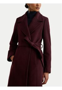 Lauren Ralph Lauren - LAUREN RALPH LAUREN Płaszcz wełniany 297962169005 Bordowy Regular Fit. Kolor: czerwony. Materiał: syntetyk #2