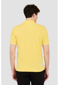 La Martina - LA MARTINA Żółte męskie polo z dużym logo, Rozmiar L. Typ kołnierza: polo. Kolor: żółty #7