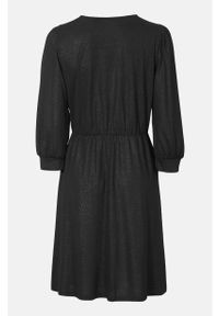 Cream - Kopertowa sukienka z połyskiem Hika. Kolor: czarny. Materiał: jersey. Typ sukienki: kopertowe. Styl: elegancki